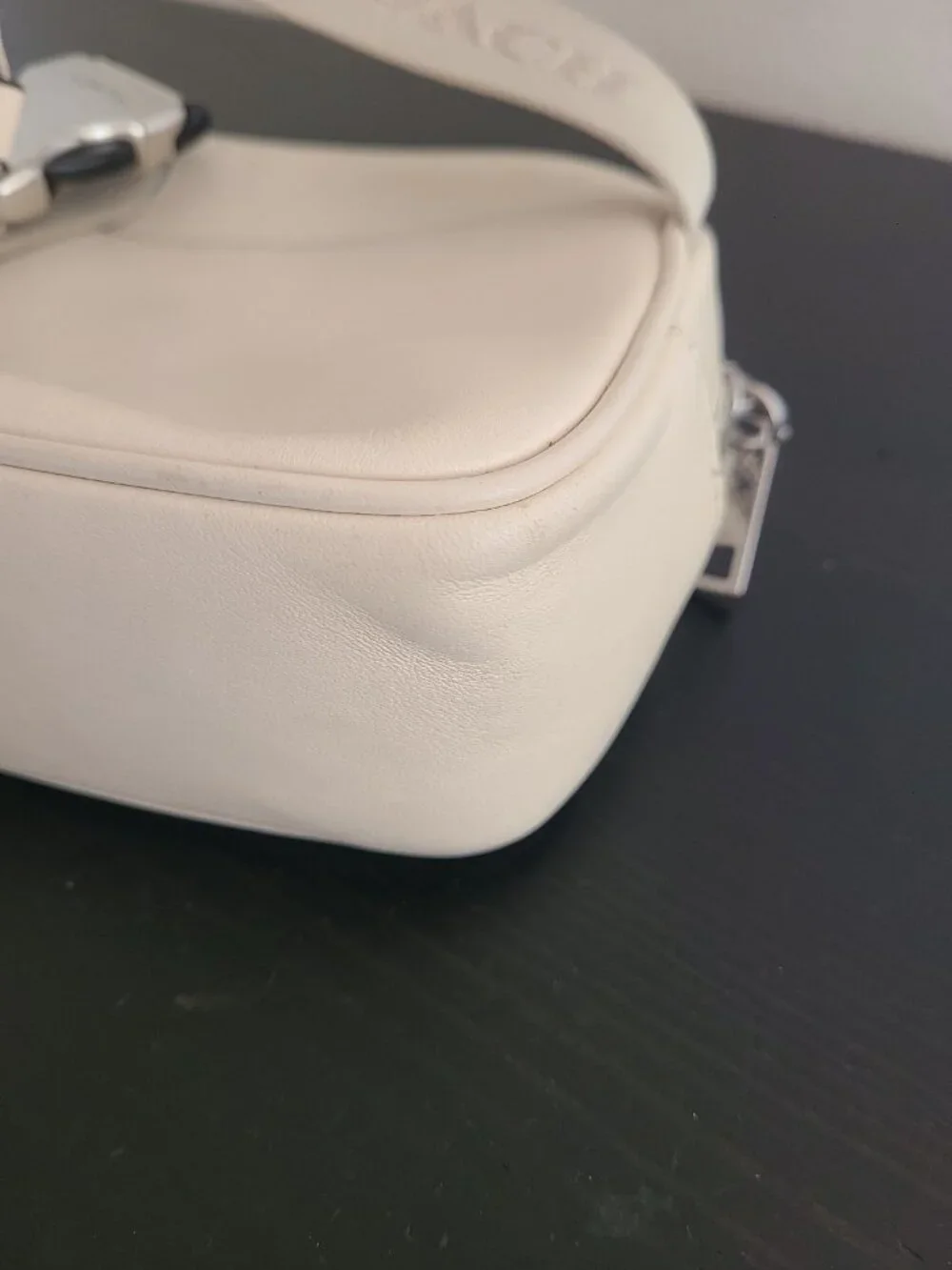 Coach Pace Belt Bag Fanny Pack Leather Crossbody Sling Bag Chalk White CR136
